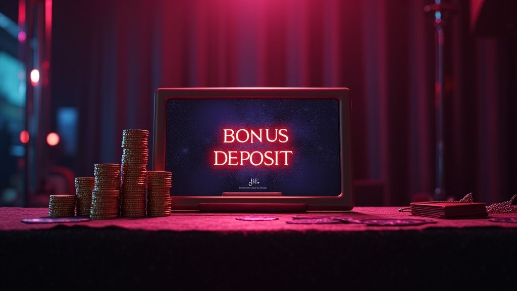 Bonusfeld im Casino mit Promo-Code und leuchtender Kasse