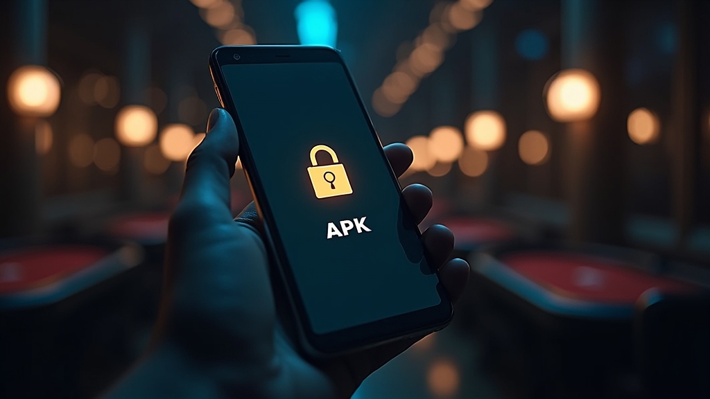 Android-Handy mit APK-Installationsbildschirm und Sicherheitsanzeige