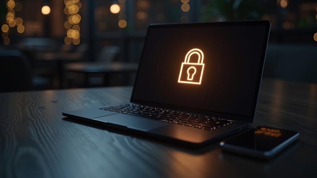 Laptop und Smartphone mit sicherem Login in dunkler Casino-Optik